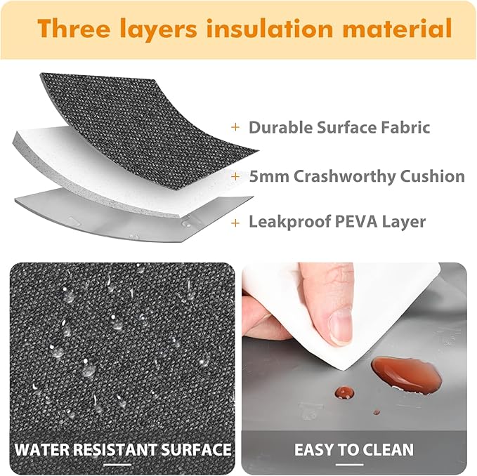 Tirrinia Large Insulated Lunch Bag for Men and Women, Adult Double-Layer Leakproof Reusable Grocery Bag, Office, Travel, Work Lunch Cooler Tote