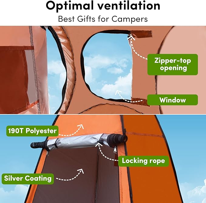 Pop Up Privacy Tent Shower Tent Changing Tent Portable Outdoor Camping Bathroom Toilet Tent Changing Dressing Room Privacy Shelters Room for Hiking and Beach Sun Shelter Picnic Fishing- Waterproof
