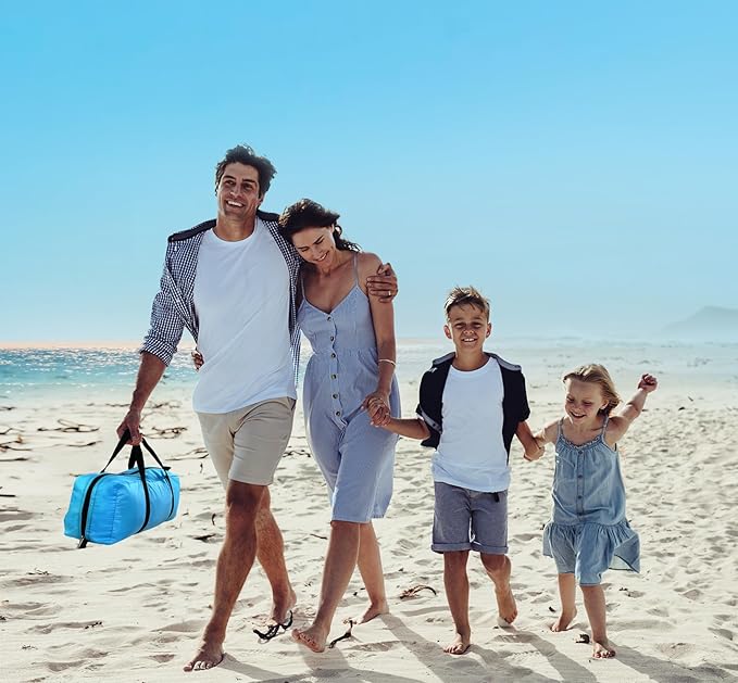 Calen Beach Tent,Beach Canopy Shade Tent with UPF50+UV Protection for 3/4-4/5-6/8 Person, Waterproof Portable Easy Setup Beach Sun Shelter Tent for Outdoor Adventures,Camping,Picnics with Carrying Bag