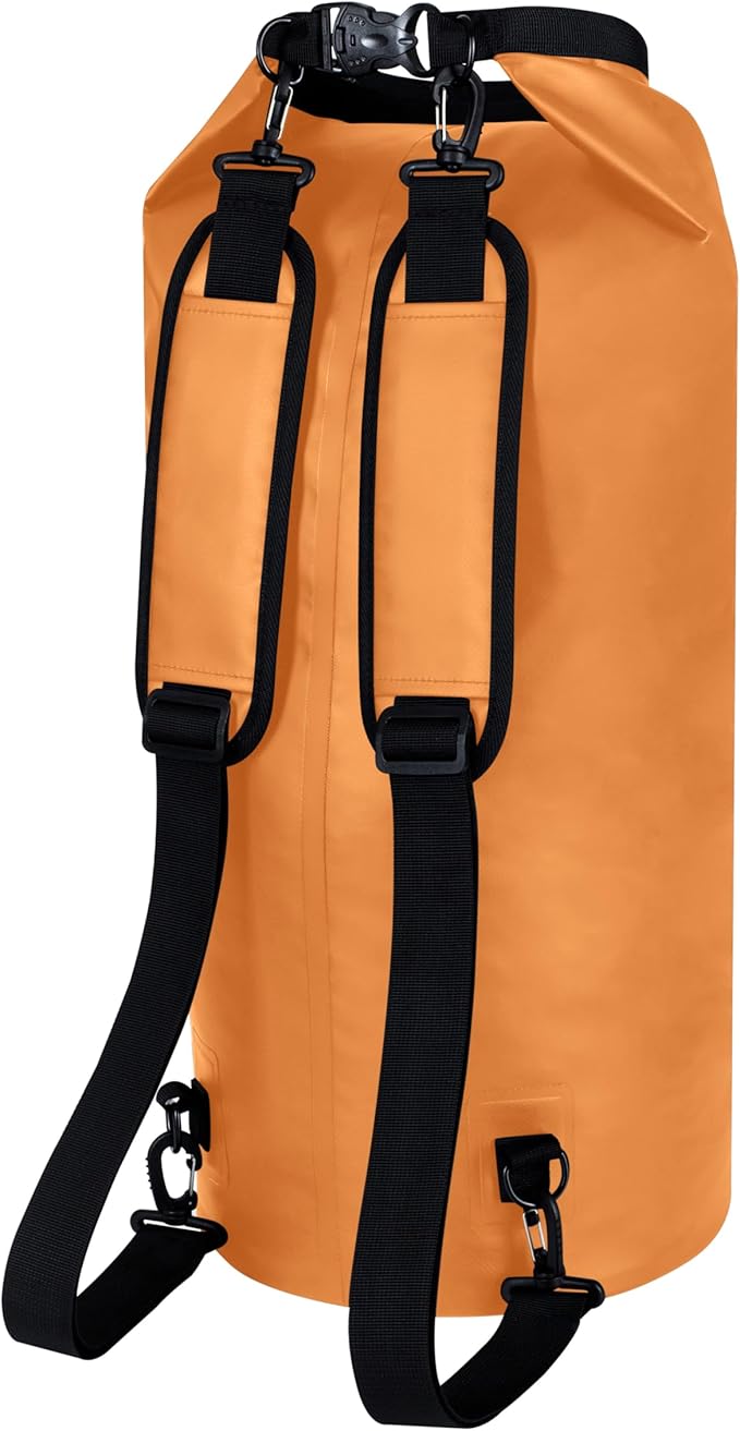 EARTH&RIVER Premium Dry Bag Backpack, Extra Thick, Protection for All Water Activities & Camping, Floating Lightweight Dry Bag with Inside Pocket Storage & IPX8 Waterproof Phone Case (Orange, 30L)