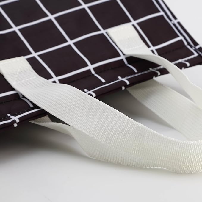 Lunch bag, Insulated Lunch Bag for Women Men, Lunch Containers Reusable Lunch Tote Bags for Work, Travel, Outdoor (BlackGrid)