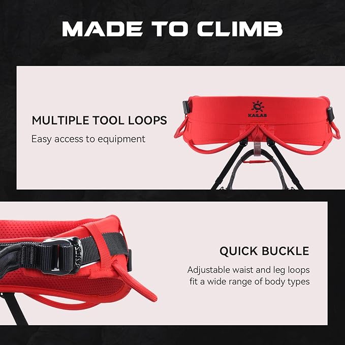 KAILAS B4 Rock Climbing Harness Men Roofing Harness Safety Belt Climbing Gear Adjustable Mountaineering Lightweight