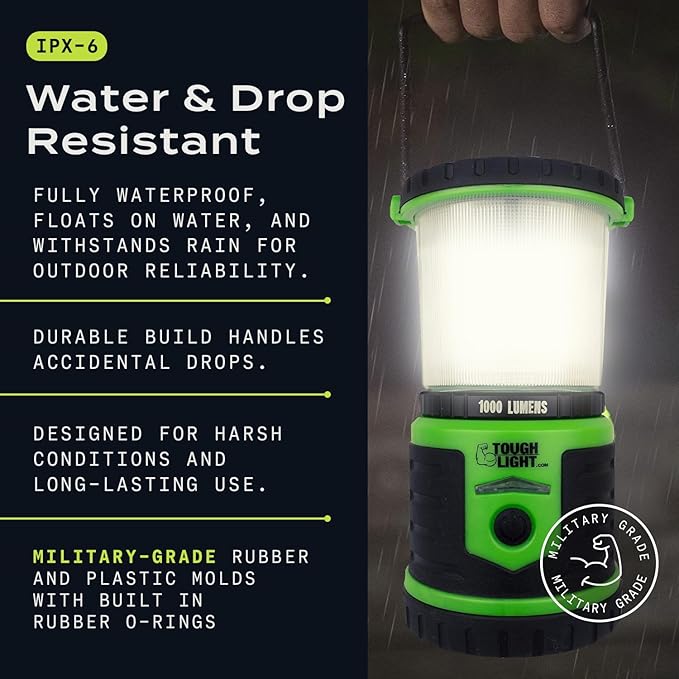 USB Rechargeable Camping Lantern, 1000 Lumens LED Lantern, Tent Lamp, 12000mAh Power Bank, 400 Hour, 7 Modes, Candle Feature, for Outdoors & Emergency