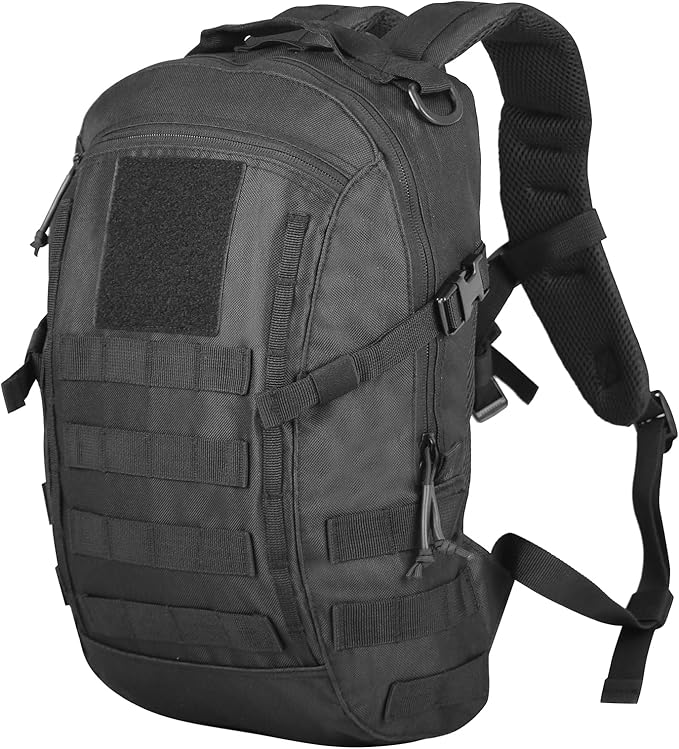 Small Tactical Backpack Military Daypack 12L Molle Bag Rucksack Army Daypack for Outdoor,Hiking,Camping,Travel (Black)