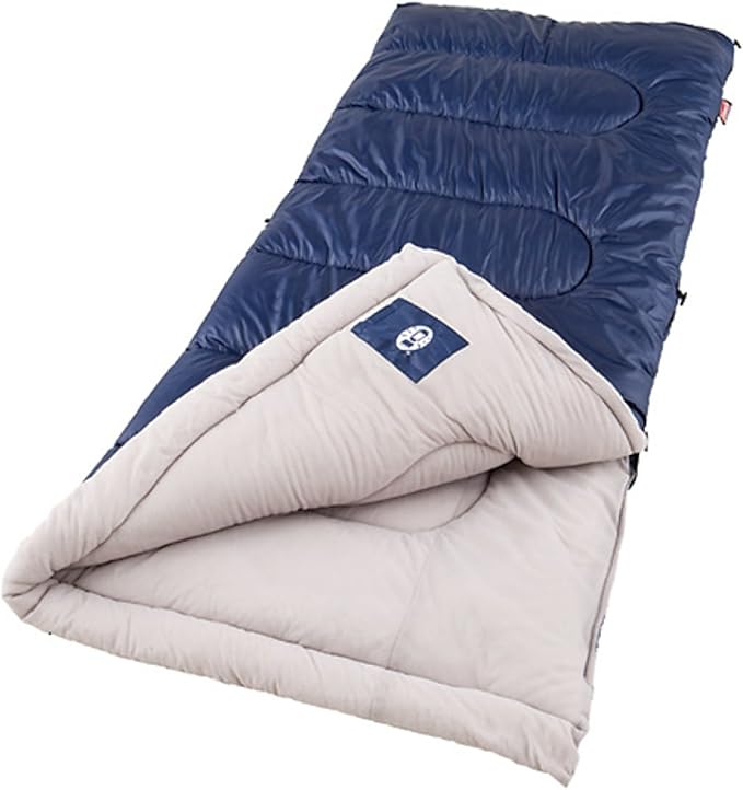 Coleman Brazos 20/30°F Adult Cool-Weather Sleeping Bag with No-Snag Zipper & Stuff Sack, Machine Washable