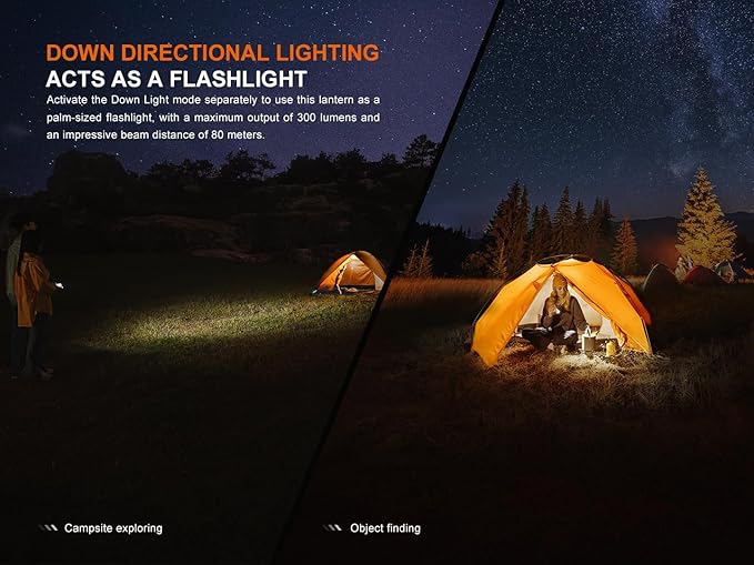 Fenix CL22R 500 Lumen Compact Lantern, USB-C Rechargeable and Multifunctional with Red Light and Colorful Ambient Lights for Camping, Hiking, Fishing (Wild Green)