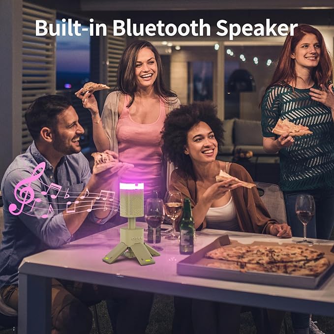 Camping Lantern, 14000mAh Rechargeable Telescopic Camping Lights Built-in Magnetic Stand with Speaker, Portable Waterproof Outdoor LED Flashlight for Emergency, Hiking, Camping, Fishing -Khaki