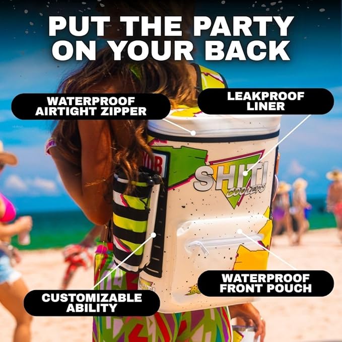SHITI Coolers Cooler Backpack for Camping, Travel, Beach, Soft Lunch Box for Food, Drinks & Ice, Portable, Waterproof 24 Hr Insulated Bag with Shoulder Straps, Customizable