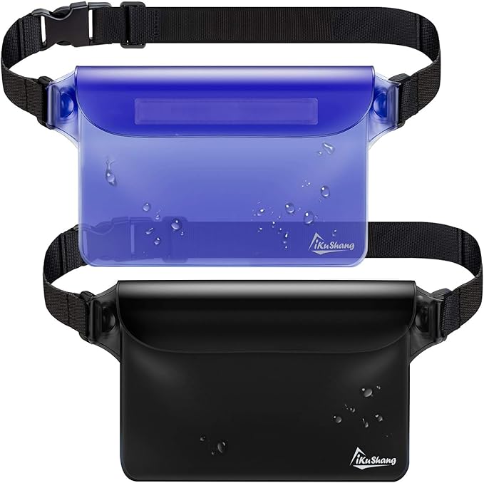 Waterproof Fanny Pack, Waterproof Pouch for Phone Passport Wallet Purse for Swimming Boating Fishing Diving Beach