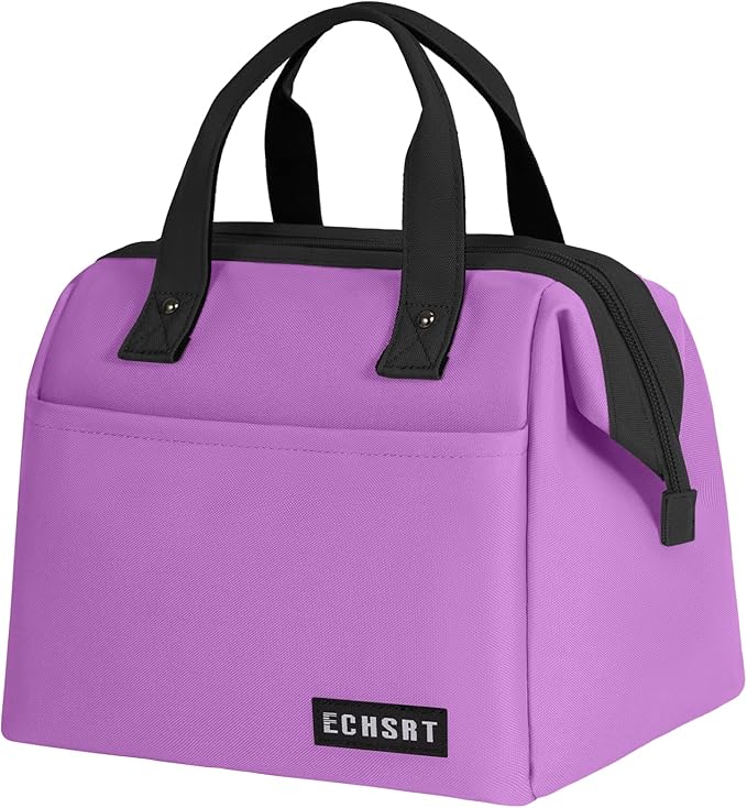 ECHSRT Large Insulated Lunch Bag for Women Men Leakproof Cooler Lunch Tote Bags for Work Travel Adult Thermal Lunchbox for Office -10L Purple