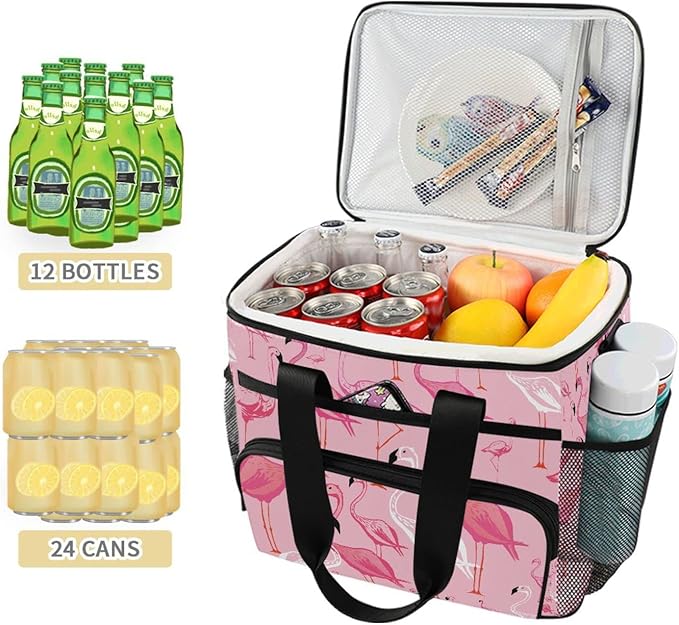 Cooler Bag Insulated Picnic Bag Large Lunch Box Reusable Tote Bag Soft Sided Portable Beach Cooler Grocery Camping