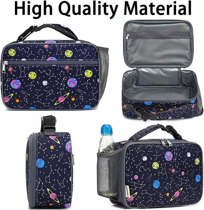 Insulated Lunch Box for School, Thermal Reusable Durable Freezable Lunch Bags for Kids Boys Girls Men Women - Small Soft Cooler Portable Lunch Tote Kit for Work Picnic Travel,Constellation