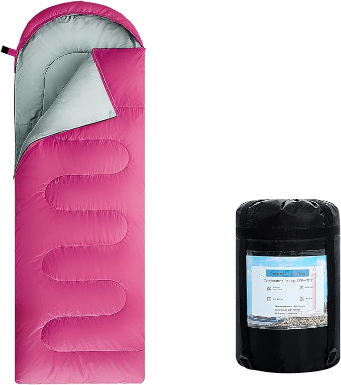 Sleeping Bags for Adults,Kids & Girls-Warm & Cold Weather Lightweight Waterproof Sleeping Bag Backpack with Compact Bag,Great for 3-4 Seasons Hiking,Camping and Outdoor Mountaineering