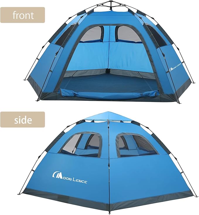 Moon Lence Instant Pop Up Tent Family Camping Tent 4-5 Person Portable Tent Automatic Tent Waterproof Windproof for Camping Hiking Mountaineering