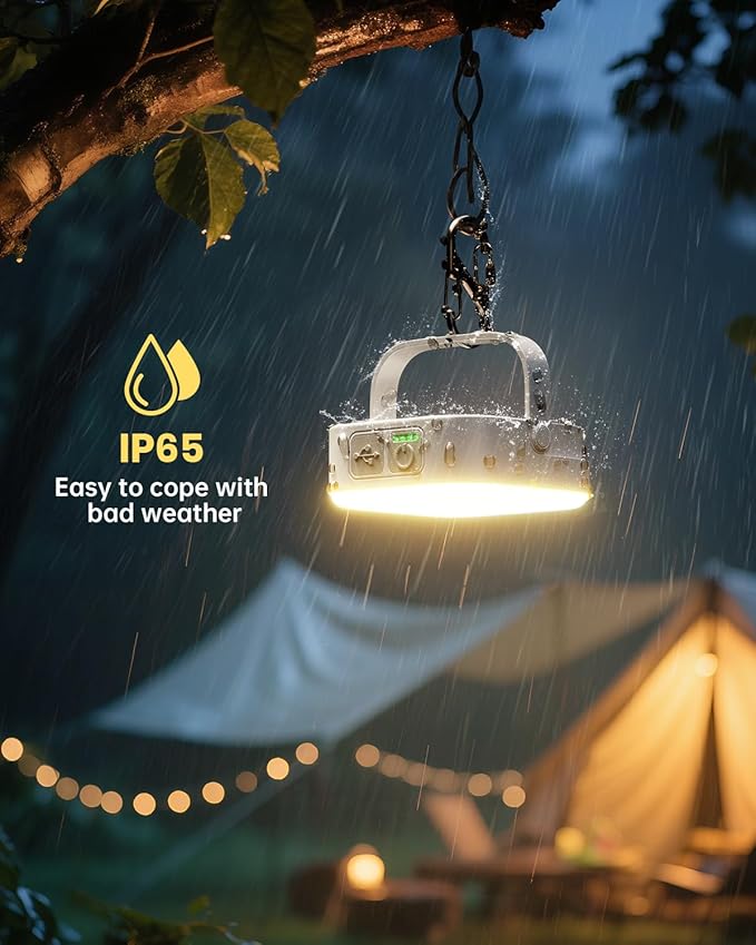 Eventek 2Packs LED Camping Lantern 4000LM, 10000mAh Rechargeable Camping Lights Up to 144 Hours & 4 Light Modes, Portable IP65 Waterproof Magnetic Camping Essentials for Tent, Power Outages Emergency