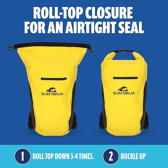 SUN NINJA Dry Bag Backpack, Waterproof Floating Drybag for Kayaking & SUP, Dry Bags Waterproof Backpack for Men & Women