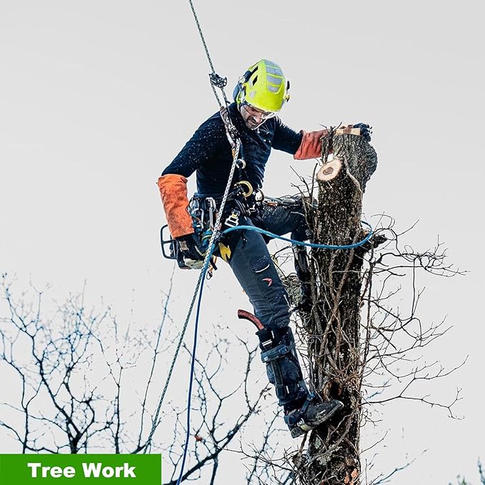 Double Braided Arborist Rope (1/2 in x 150 ft) Polyester Rope Bull Rope 48 Strands for Tree Work Climbing Pulling Swing Sailing, Blue