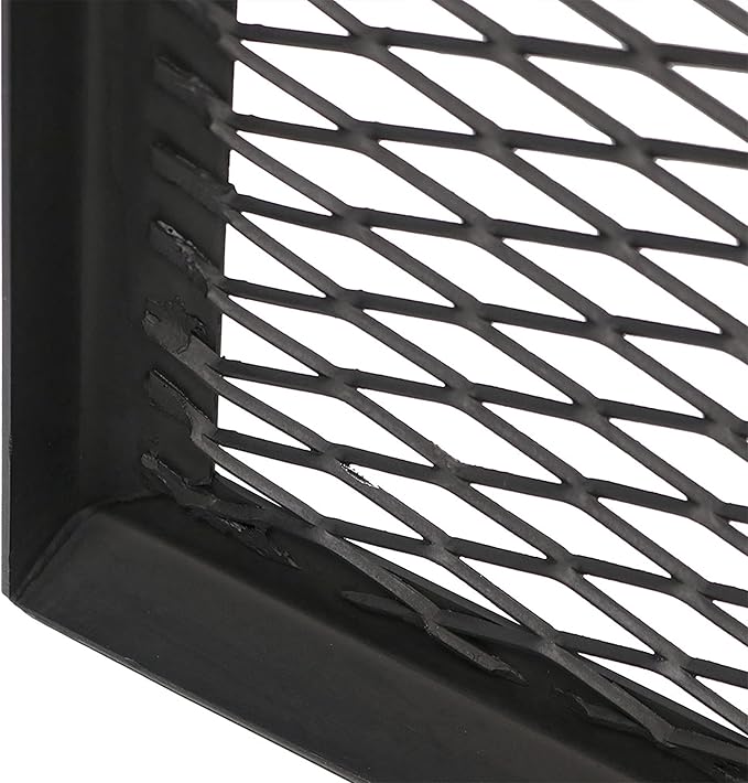 Sunnydaze X-Marks Fire Pit Cooking Grate - Outdoor Square Black Steel BBQ Campfire Grill with Handles - 40-Inch