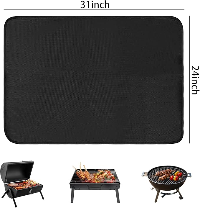 24x31 Inches Heat Resistant Mats for Countertop, Fireproof, Waterproof & Oil Proof Grill Mat to Protect Prep Tables, Outdoor Grills, Fireplaces & More Durable BBQ Mat