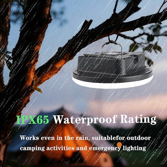 10000 mAh Portable LED Camping Light Rechargeable,3 Light Colors & 1500LM Stepless Dimming Tent Light, IPX65 Waterproof, Magnetic Base for Hurricane Emergencies, Outdoor, Hiking, Home (Telecontrol)
