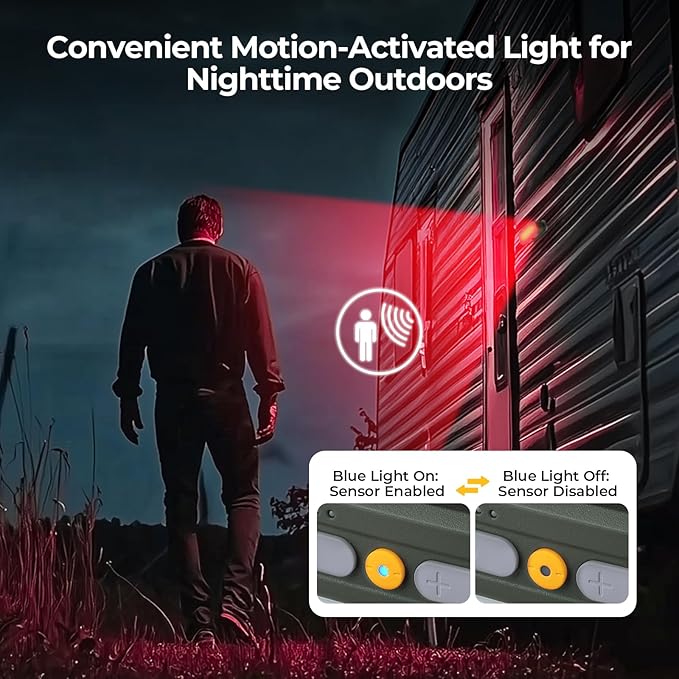 BougeRV Movable Area Light, Rechargeable Camping Lantern, 3200mAh Portable Camping Light, IP65 Waterproof, Camp Lamp for Tent, Power Outages, Emergency, Outdoor(Dark Green Version)