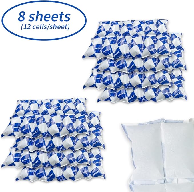 Reusable Dry Ice Packs for Shipping & Storage - Long Lasting Cold Packs for Lunch Box & Coolers - Ideal for Frozen Food & Drinks