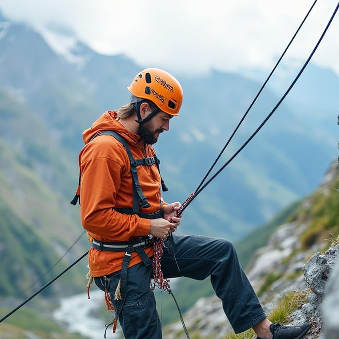 Double Braided Arborist Rope - 3/4 Inch x 50 Feet Polyester High Strength Climbing Rope for Tree Work, Swing, Halyard, Sailing(Black/Green/Orange)