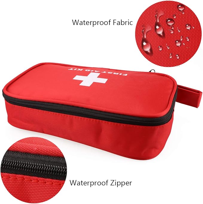 AOUTACC Compact First Aid Empty Pouch,Nylon Lightweight First Aid Bag for Emergency at Home, Office, Car, Outdoors, Boat, Camping, Hiking(Bag Only)