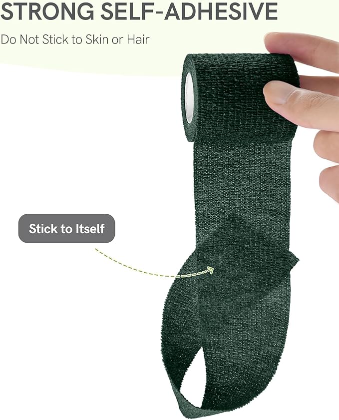 FriCARE Self Adhesive Bandage Wrap, Medical Tape in First Aid Kit, Cohesive Bandages for Wounds Sport Vet, FSA/HSA Eligible, 2 Inches X 5 Yards 6 Rolls, Lush