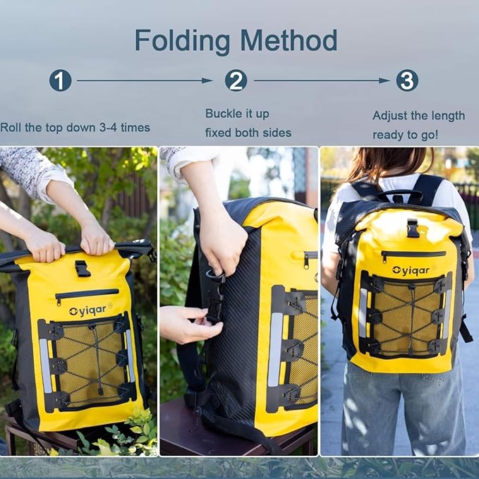 Waterproof Backpack Heavy Duty Dry Bag Roll Top Closure Waterproof Bag Waterproof Bag with IPX8 Waterproof Phone Case