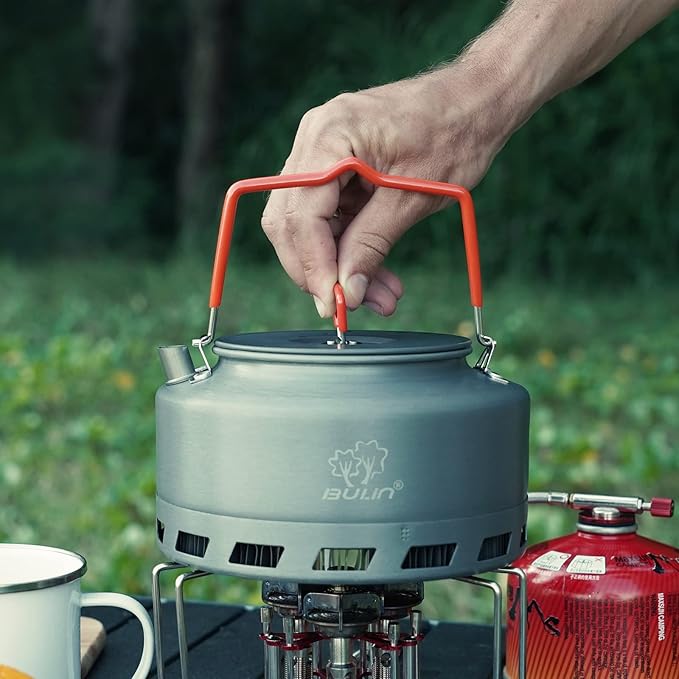 Bulin 1.6L/2.2L Camping Kettle Aluminum Alloy Open Campfire Coffee Tea Pot Fast Heating Outdoor Gear for Boiling Water Ultralight Portable Hiking Picnic Travel