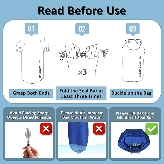 Waterproof Dry Bag-Large capacity Storage Sack for Outdoor Adventures-Enhanced 30D Nylon Waterproof Fabric-Float on Water-Keep Luggage Dry and Organized(10L/Blue)