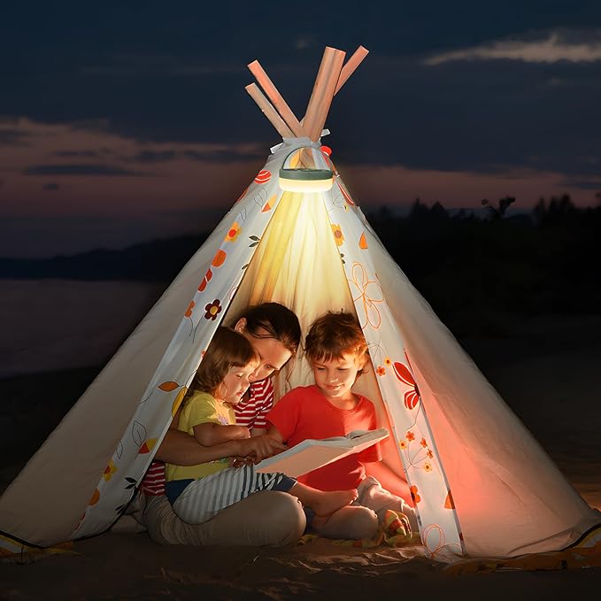 HELESIN Outdoor Waterproof Portable Stowable String Light, 3 in 1 Camping String Lights Outdoor with 8 Lighting Modes, USB Rechargeable Tent Lights for Camping, Hiking, Yard, RV (Warm Light)