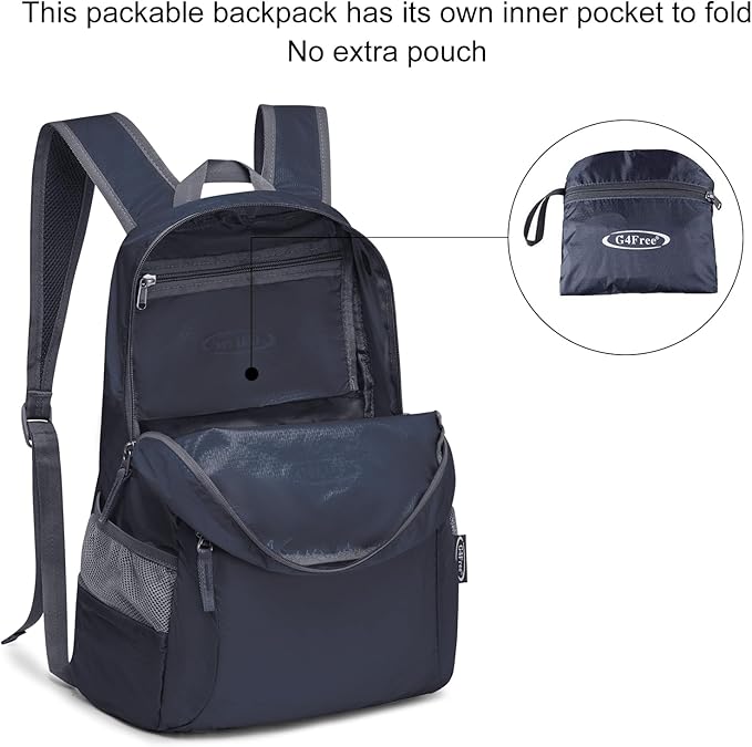 G4Free 20L Lightweight Packable Backpack Travel Hiking Daypack Foldable Backpack for Men Women