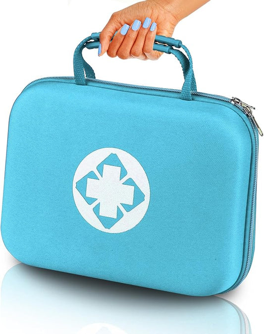 300PCS Home First Aid Kit for Hiking Car Home Emergency Kit First Aid Handheld Bag Multiple Purpose Case Outdoor Backpacking Gear for Disaster Preparedness Blue