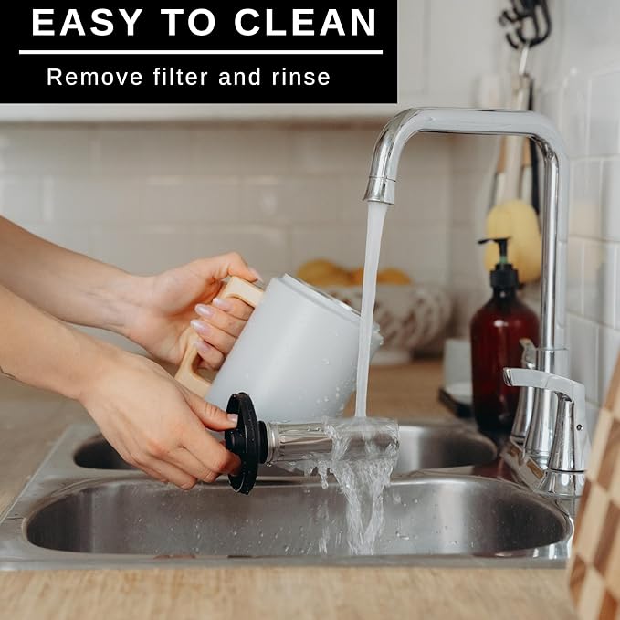 HASTINGS Pour Over Coffee Dripper - Stainless Steel Pour Over Coffee Filter, Metal Paperless Reusable Double Mesh Cone Filter with Wood Handle - Coffee Maker for Single Cup Brew up to 68 OZ (Grey)