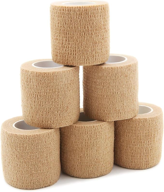 First Aid Bandages Cohesive Wrap Adhesive Self Adherent Tape Colorful (2-Inch, Skin)
