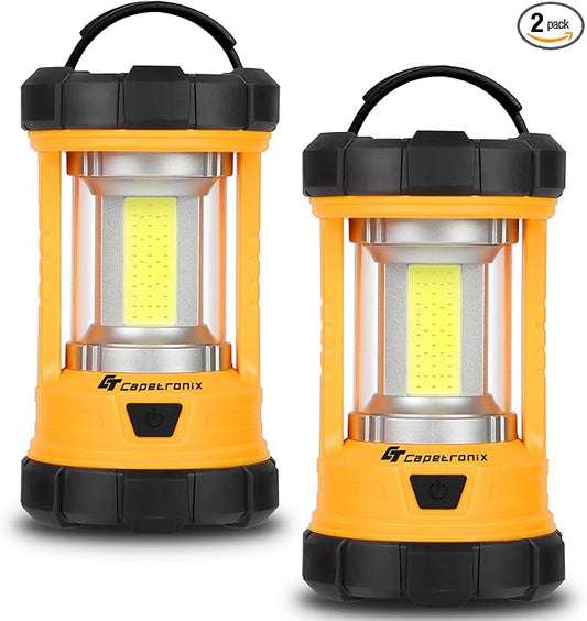 Camping Lantern, 3200LM Bright Camping Lights, 4600mAh Rechargeable LED Lantern, Lantern Flashlight for Power Outages/Fishing/Hurricane/Emergency, CT CAPETRONIX Camping Accessories (2-Pack)