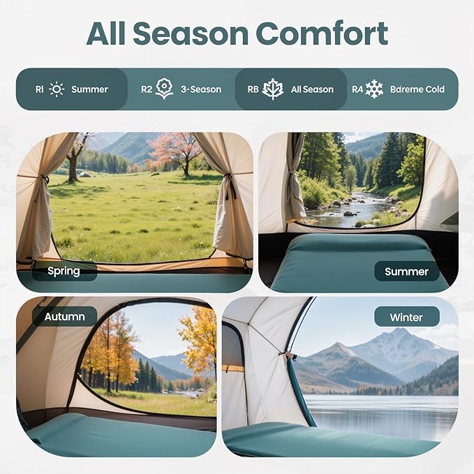 Sleeping Pad for Camping, 3.15" Ultra-Thick Self Inflating Sleeping Mat with Electric Pump&Pillow, Memory Foam Camping Mattress Pad, 4-Season Portable Camp Mat for Travel,Car,Tent,Home-Green