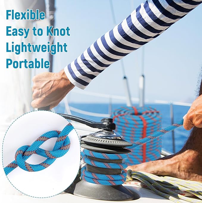 Arborist Rope Climbing Rope Outdoor Rope Sailing Rope Heavy Duty Rope 1/2 Inch Rope 48 Strands Bull Rope for Construction Climbing Swing Sailing