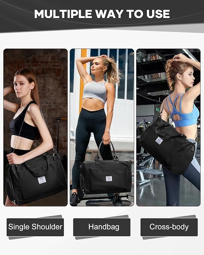 Gym Bag Womens,Travel Duffel Carry on Bag Sport Tote Bag Weekend Overnight Bag