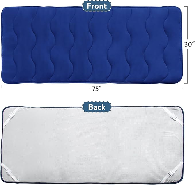 Cot Mattress Pad, 30"x75" Quilted Foam Camping Cot Mattress Topper with Anti-Slip Bottom, Breathable & Comfortable Cot Pads for Camping/Rv Bunk/Narrow Twin Beds, Sleeping Cot Mattress Pad Only