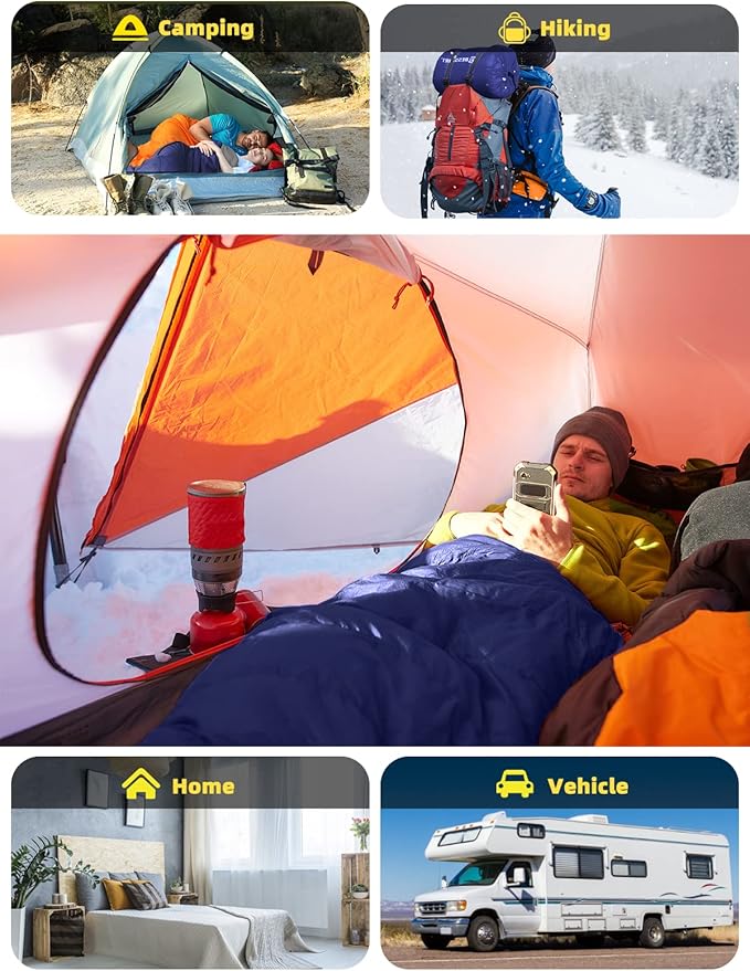 Bessport Mummy Sleeping Bag | 15-45 ℉ Extreme 3-4 Season Sleeping Bag for Adults Cold Weather– Warm and Washable, for Hiking Traveling & Outdoor Activities