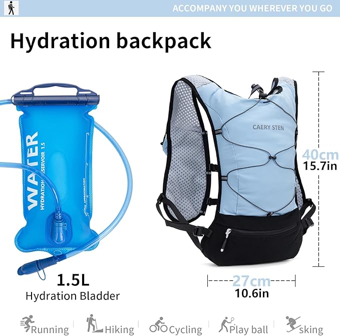 Hydration Backpack，Water Backpack，Water Vest for Running Women，Running Backpack with Water Bladder，Rave Runner Hydration Pack