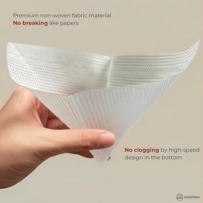 Pour-over Coffee Set Fit for 1-2 Cup Coffee Brewing at Home/Outdoors, Includes 1 Two-way Dripper & 80 Disposable Fabric Coffee Filters, Flip-and-use Dripper with Cone & Trapezoid Shape