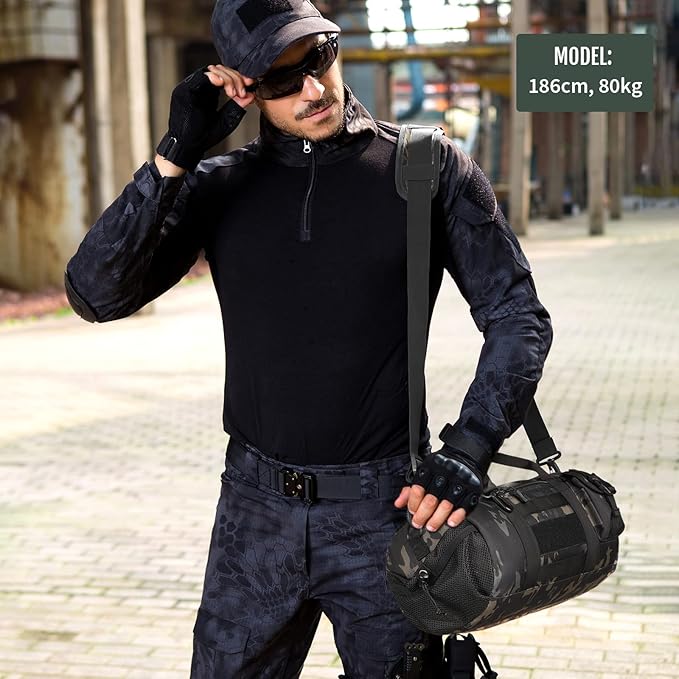 Huntvp Tactical Duffle MOLLE Handbag Gear Military Travel Carry On Shoulder Bag Small Valise