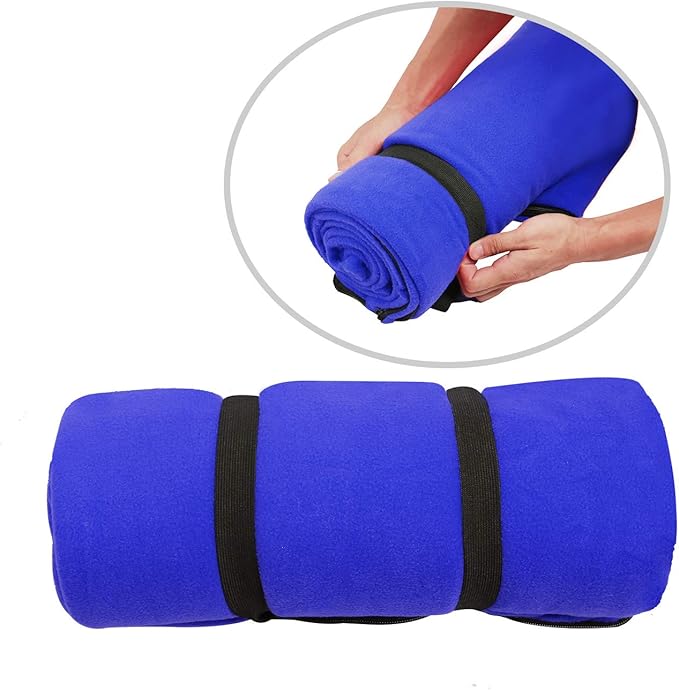 REDCAMP Fleece Sleeping Bag Liner for Adult Warm or Cold Weather, 75" Long Full Sized Zipper Camping Blanket for Outdoor Indoor Used with Sack, Navy Blue