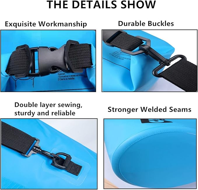 Waterproof Dry Bag for Women Men, 10L Roll Top Lightweight Dry Storage Bag Backpack for Travel, Swimming, Boating, Kayaking, Camping and Beach