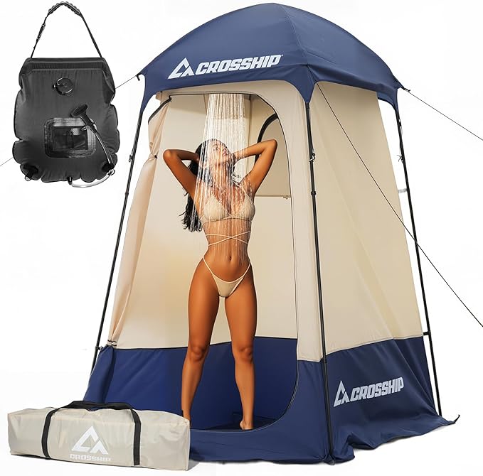 Hitch Mount Hammock Stand & Camping Shower Tent with Shower Bag for Outdoor Camping