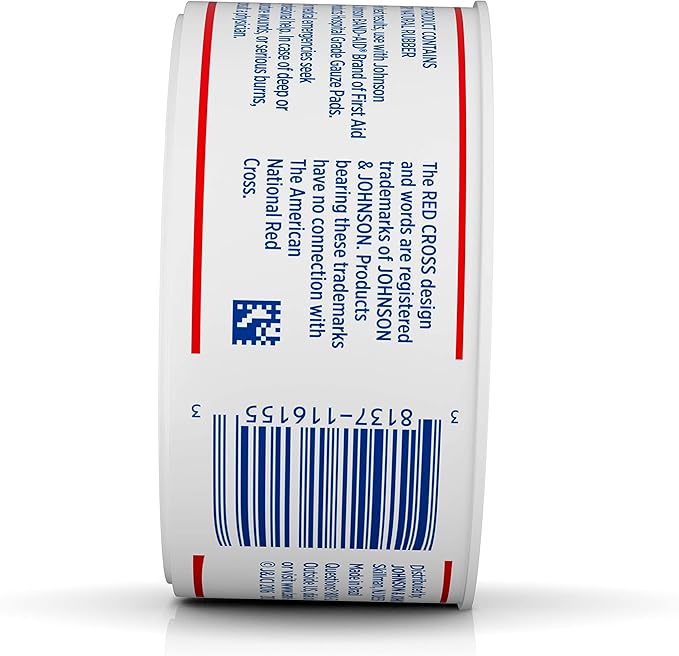 Johnson & Johnson Band-Aid Brand of First Aid Products Waterproof Tape, 1 Inch by 10 Yards (Pack of 4)